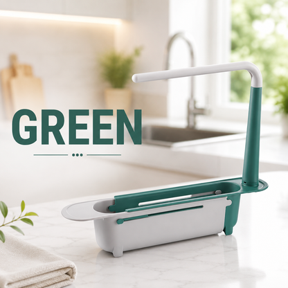 Telescopic Kitchen Sink Rack – Adjustable Drain Basket & Organizer