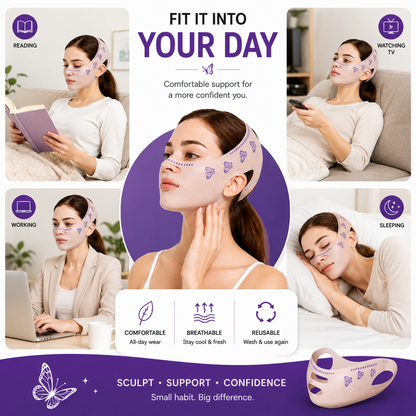 V-Line Lifting Mask for Face Slimming and Jawline Support - Pack of 2