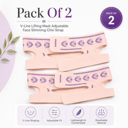V-Line Lifting Mask for Face Slimming and Jawline Support - Pack of 2