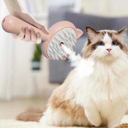 Steam Cat Grooming Brush – Rechargeable Pet Hair Remover & Massage Comb