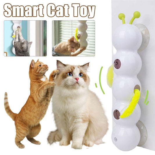 Interactive Teasing Cat Toy with Tail, Motion-Activated Rechargeable Kitten Toy
