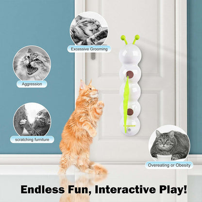 Interactive Teasing Cat Toy with Tail, Motion-Activated Rechargeable Kitten Toy