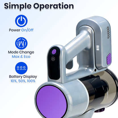 Cordless Stick Vacuum Cleaner – Lightweight Rechargeable Vacuum with LED Light