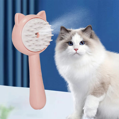 Steam Cat Grooming Brush – Rechargeable Pet Hair Remover & Massage Comb