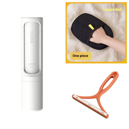 2-in-1 Reusable Pet Hair Remover Brush – Self-Cleaning Lint Roller