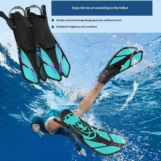 Professional Snorkeling Fins for Men & Women, High-Elasticity Adjustable Short Flippers, Durable Swim Fins