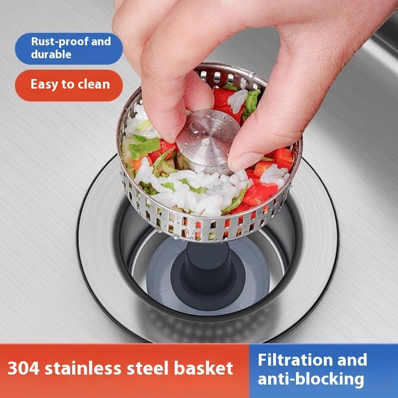 3-in-1 Stainless Steel Kitchen Sink Filter Strainer & Drain Cap
