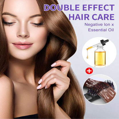 Steam Hair Straightener Brush – Ionic Anti-Frizz Heated Straightening Comb with Ceramic Teeth