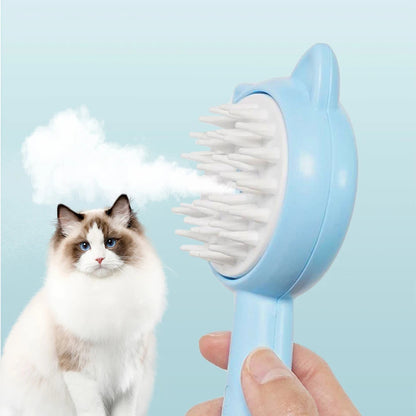 Steam Cat Grooming Brush – Rechargeable Pet Hair Remover & Massage Comb