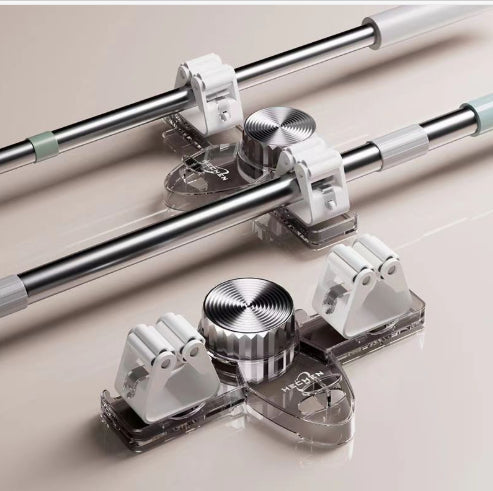 Suction Cup Broom Holder & Mop Hanger – Punch-Free Wall Mount Organizer