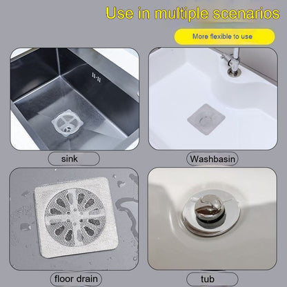 Disposable Self-Adhesive Floor Drain Sheet | Anti-Hair, Anti-Insect & Anti-Block Filter Cover