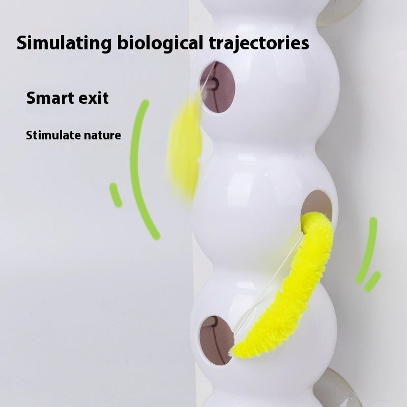 Interactive Teasing Cat Toy with Tail, Motion-Activated Rechargeable Kitten Toy