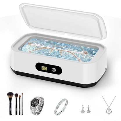 High-Capacity 49 KHz Ultrasonic Eyeglass Cleaner – 501–700ml Digital LED Display with Adjustable Temperature