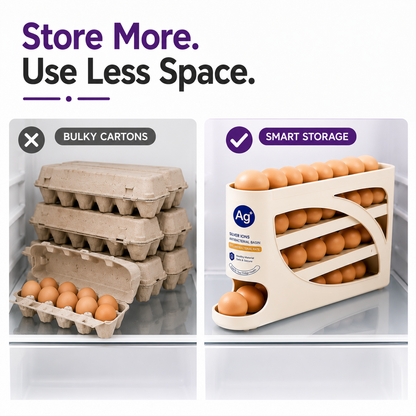 Rolling Slide Egg Storage Box – 4-Layers Organizer