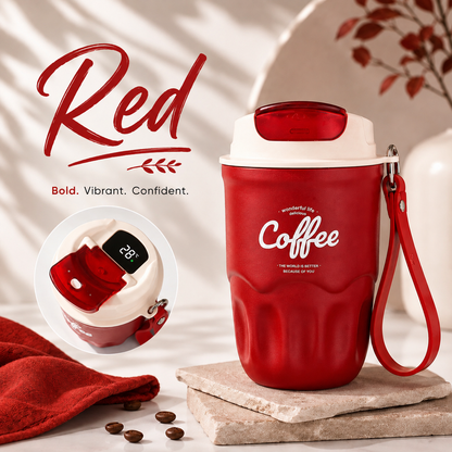 Smart Temperature Monitoring Stainless Steel Coffee Cup – 360ml