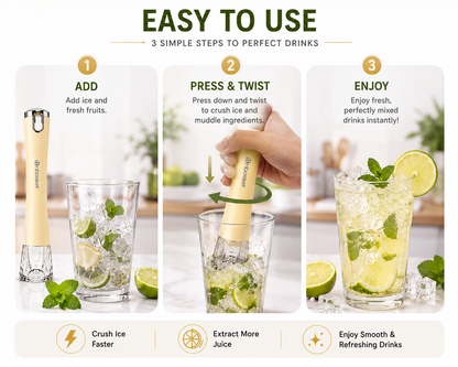 2-in-1 Ice Crusher & Fruit Muddler Stick - Set of 2