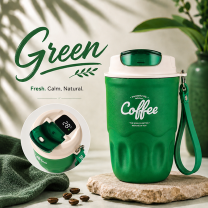 Smart Temperature Monitoring Stainless Steel Coffee Cup – 360ml
